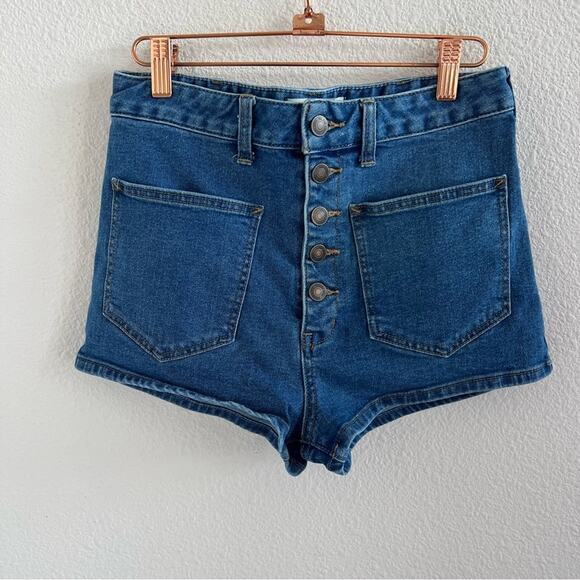 Free People Bridgette Shorts Exposed Button Fly Shorties 27 - Picture 1 of 7
